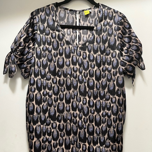 NWT Paul x Black and Blue pattern Silk Cotton Dress Size 38 US Size 8 - Picture 4 of 12